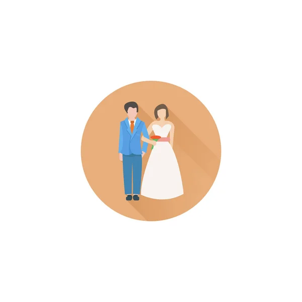 Casamento Casamento casal colorido vetor plana ícone —  Vetores de Stock