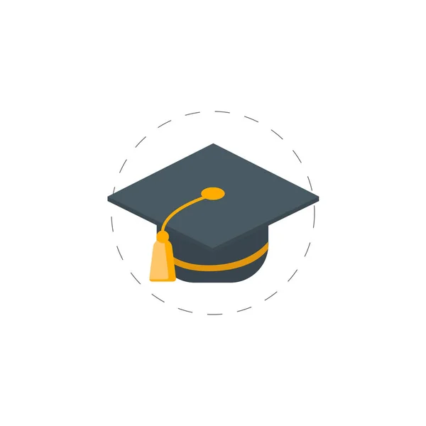 Graduation cap kleurrijke vector platte pictogram — Stockvector