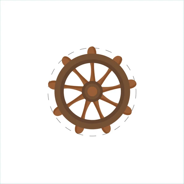 Handwheel colorful vector flat icon — Stock Vector