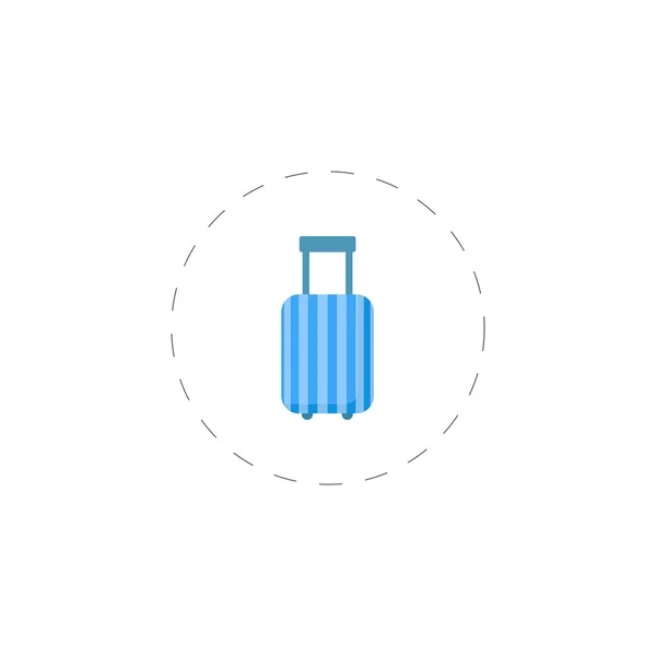 Valise ou bagage vecteur coloré icône plate — Image vectorielle