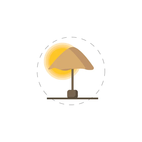 Sun Umbrella colorful vector flat icon — Stock Vector