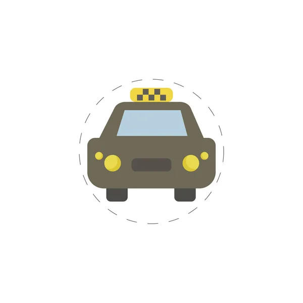 Taxi car colorful vector flat icon — Stock Vector