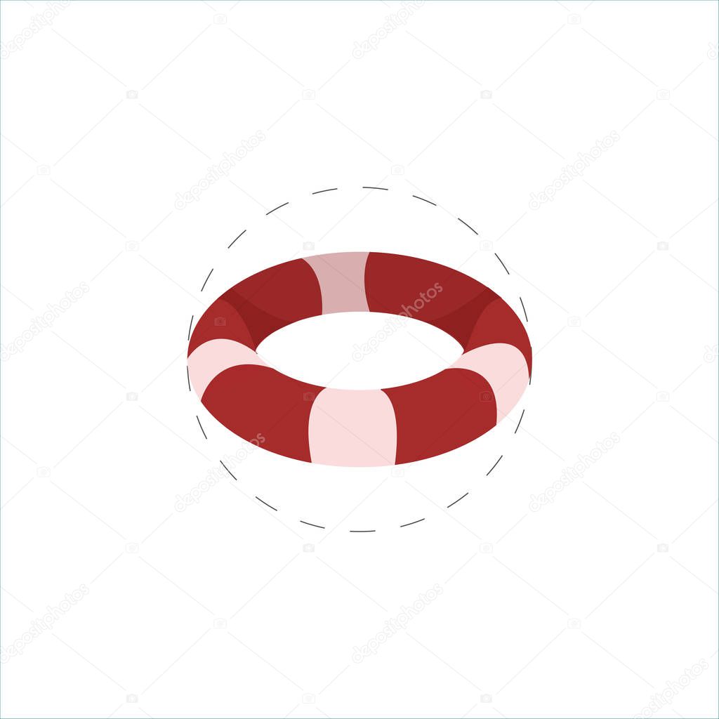 The lifebuoy icon. Lifebelt colorful vector flat icon