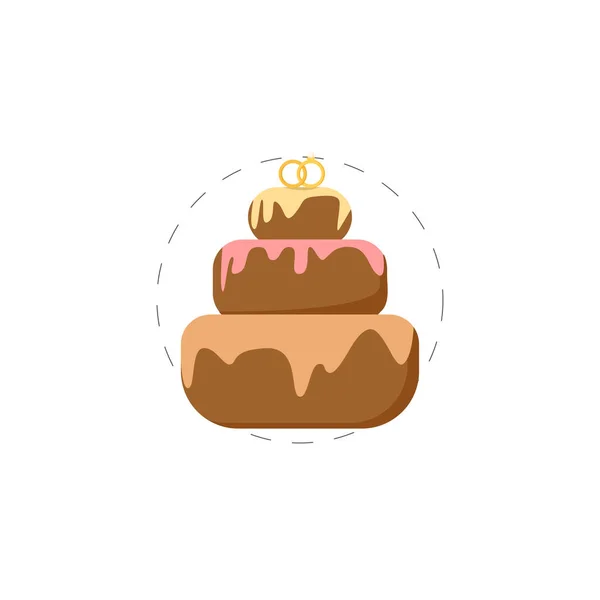 蛋糕彩色矢量扁平图标 — 图库矢量图片