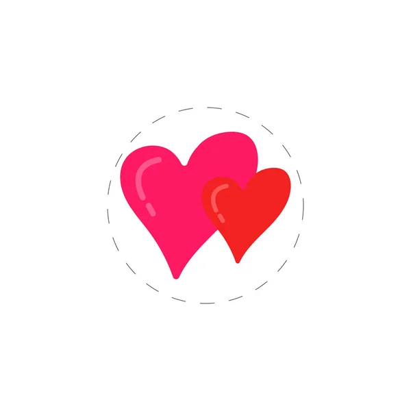 Corações colorido vetor plana ícone — Vetor de Stock