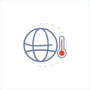 Küresel ısınma renkli vektör düz simgesi