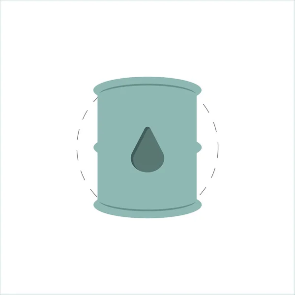Behälter für Ölfässer. Lauf bunte Vektor flache Ikone — Stockvektor