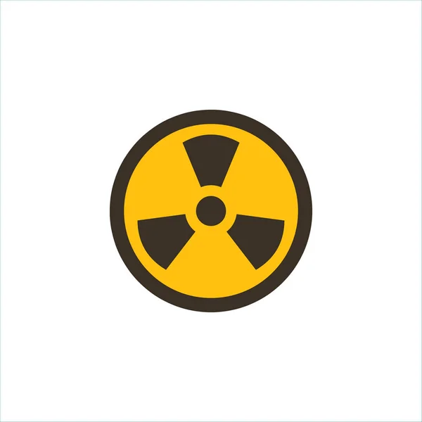 Gekleurd pictogram straling waarschuwing geel inloggen plat — Stockvector