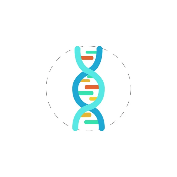 DNA colorido vetor plana ícone —  Vetores de Stock