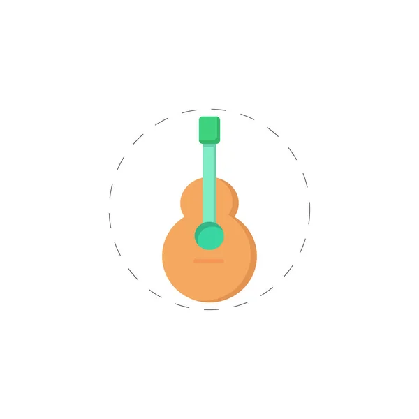 Icono plano vector colorido guitarra para web y móvil — Vector de stock