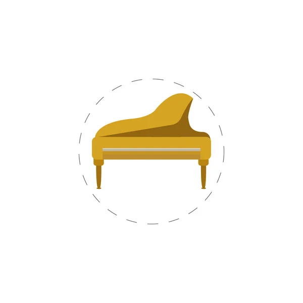 Pianoforte a coda colorato vettoriale icona piatta per web e mobile — Vettoriale Stock