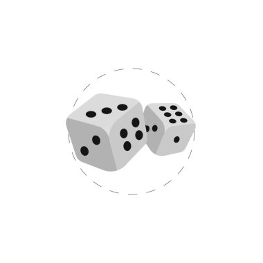 Taşınabilir konsept ve web uygulamaları tasarımı için zar küpleri renkli vektör düz simgesi.