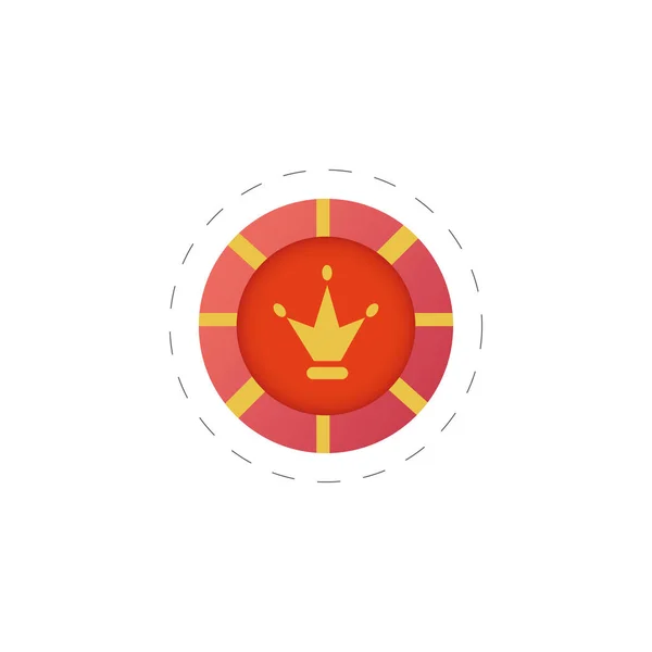 Casino chip colorido vector icono plano para el concepto móvil y el diseño de aplicaciones web . — Archivo Imágenes Vectoriales