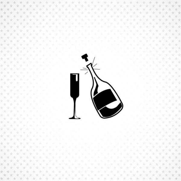 Champagne with glass vector icon for mobile concept and web apps design. — Stock Vector