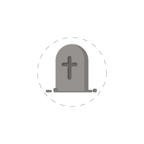 Grave Icon, θάνατος πολύχρωμο επίπεδη διάνυσμα εικονίδιο — Διανυσματικό Αρχείο