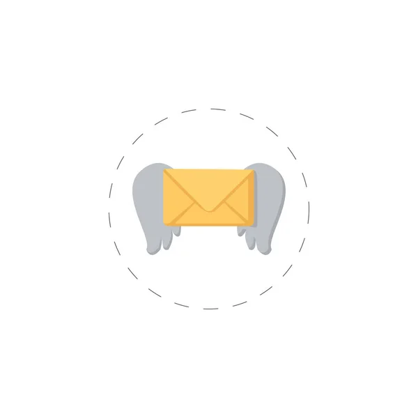 Envelope com asas colorido ícone vetorial plana —  Vetores de Stock
