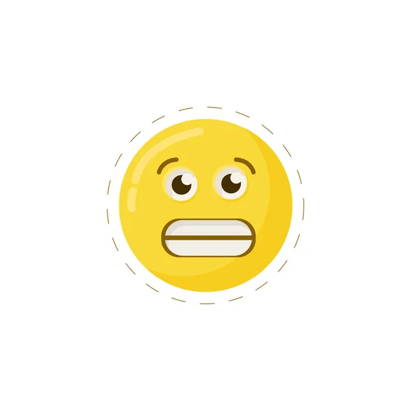 Afraid emoticon colourful flat vector icon — ストックベクタ