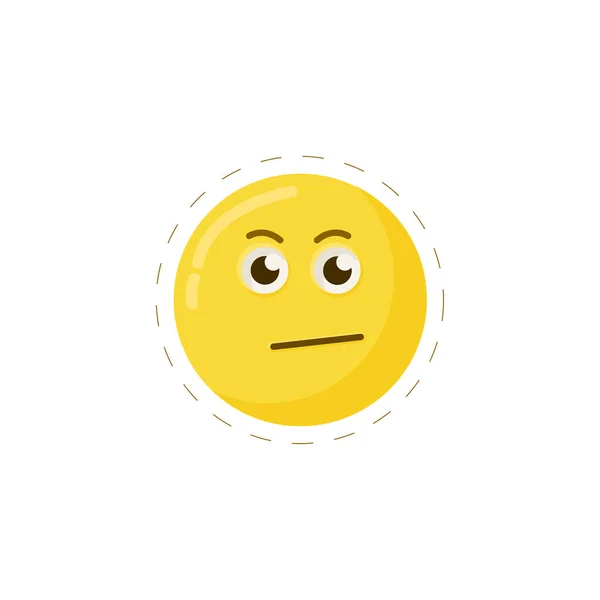 Angry emoticon colourful flat vector icon — ストックベクタ