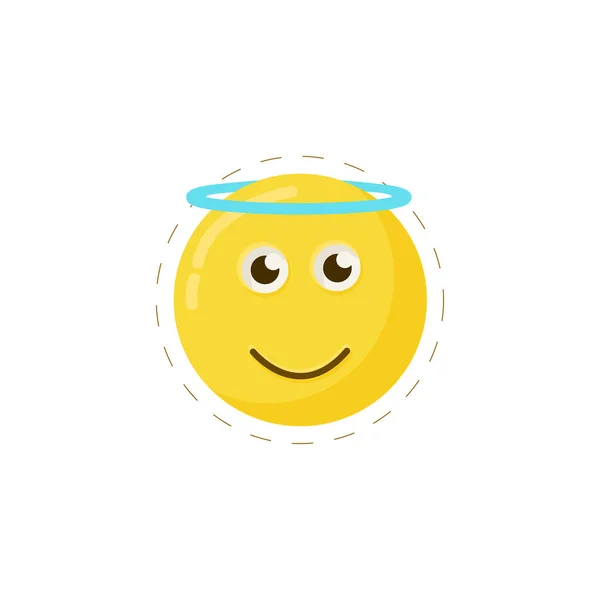 Angel emoticon colourful flat vector icon — ストックベクタ