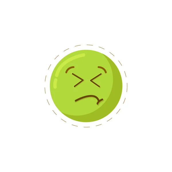 Émoticône malade. vomit émoticône coloré vecteur plat icône — Image vectorielle