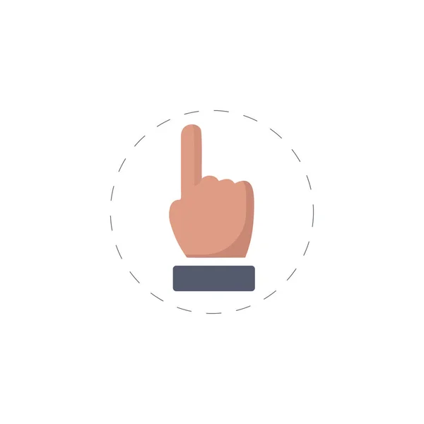 Hand vector icon, forefinger colourful flat vector icon — 스톡 벡터