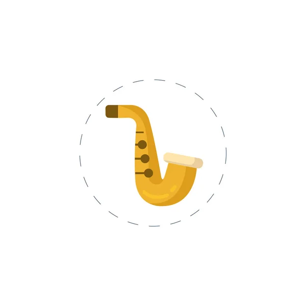 Saxophone colourful flat vector icon — ストックベクタ