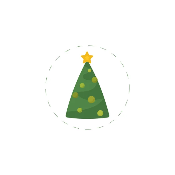Kerstboom vector platte pictogram. geïsoleerde illustratie op witte achtergrond — Stockvector