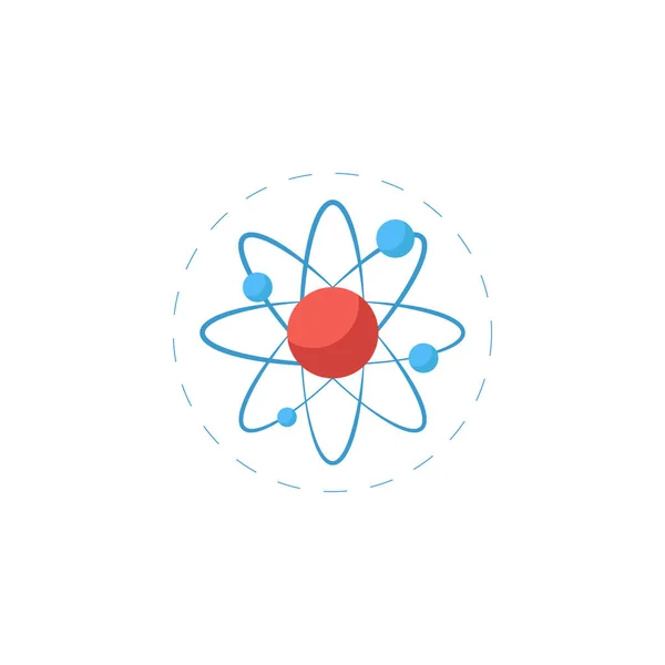 Atom vector vlakke icoon. geïsoleerde illustratie op witte achtergrond — Stockvector