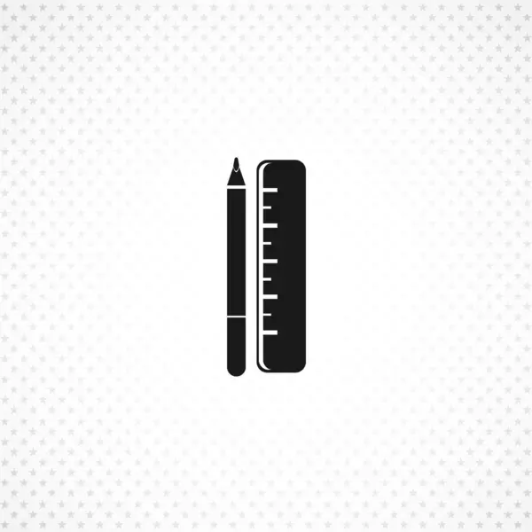 Ruler and pencil icon. chancery vector icon on white background — Stock Vector