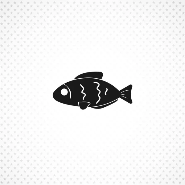 Icono de vector de pescado sobre fondo blanco — Vector de stock