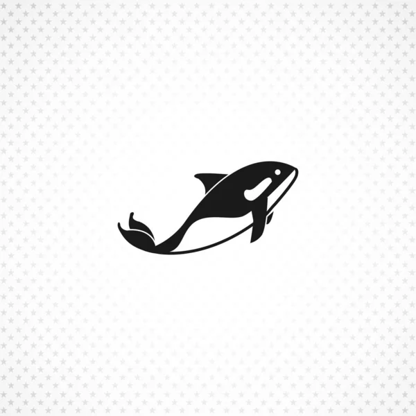 Orca killer whale vector icon on white background — Stock Vector