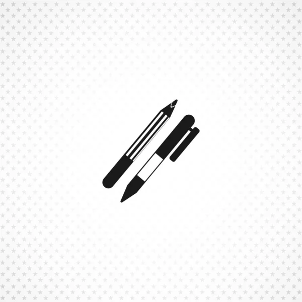 Lápiz y lápiz icono vectorial sobre fondo blanco — Vector de stock