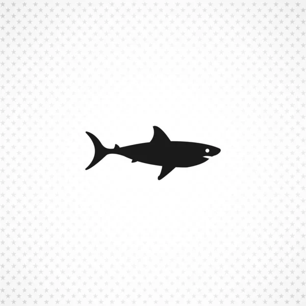 Ícone de vetor de tubarão no fundo branco — Vetor de Stock