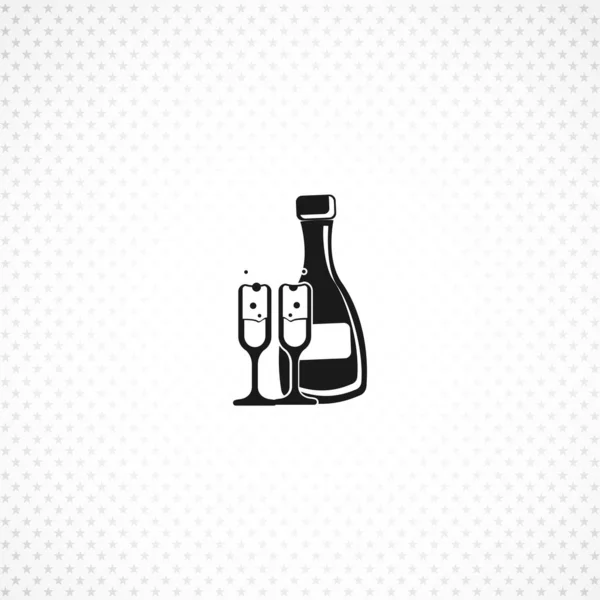 Icono de vector de champán sobre fondo blanco — Archivo Imágenes Vectoriales