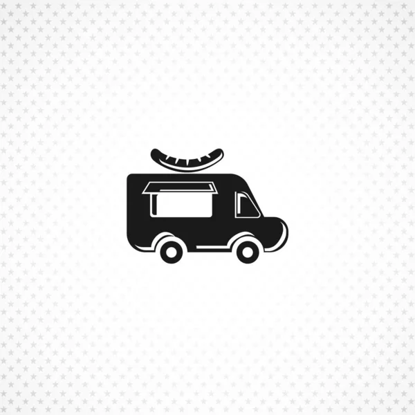 Food truck vector icon on white background — Stock Vector