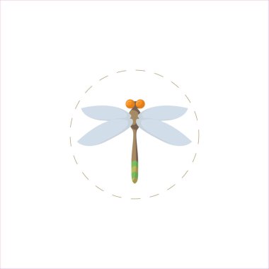 Beyaz arkaplanda yusufçuk düz çizim