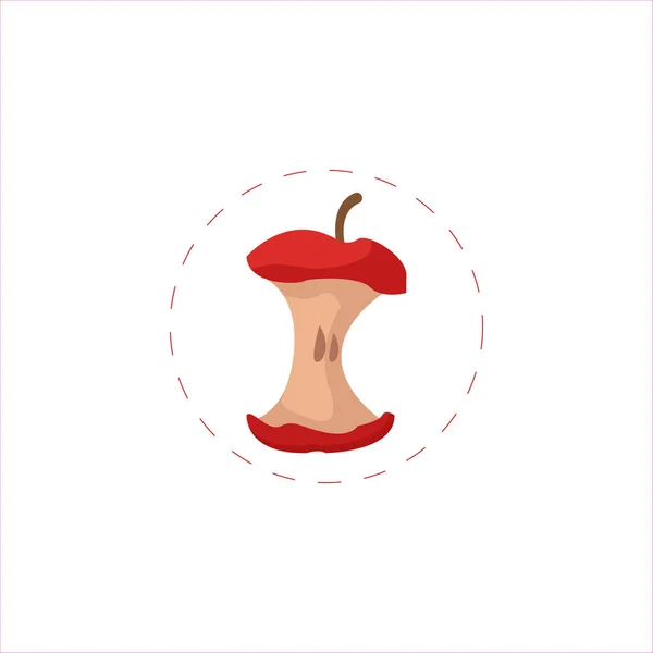 Manzana icono plano sobre fondo blanco — Vector de stock