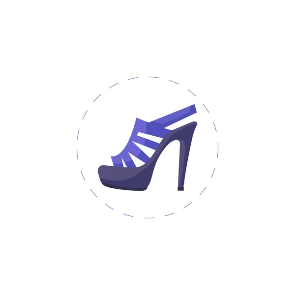 Sandalias de tacón de mujer icono plano sobre fondo blanco — Vector de stock