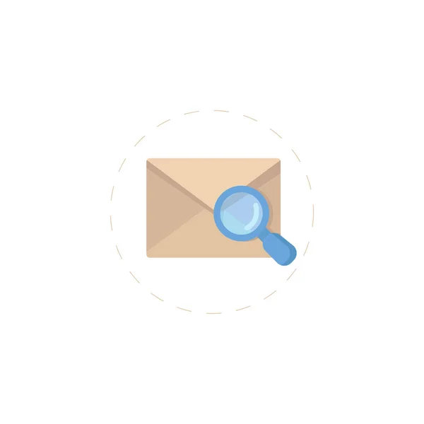 Email hledání ploché ikony na bílém pozadí — Stockový vektor