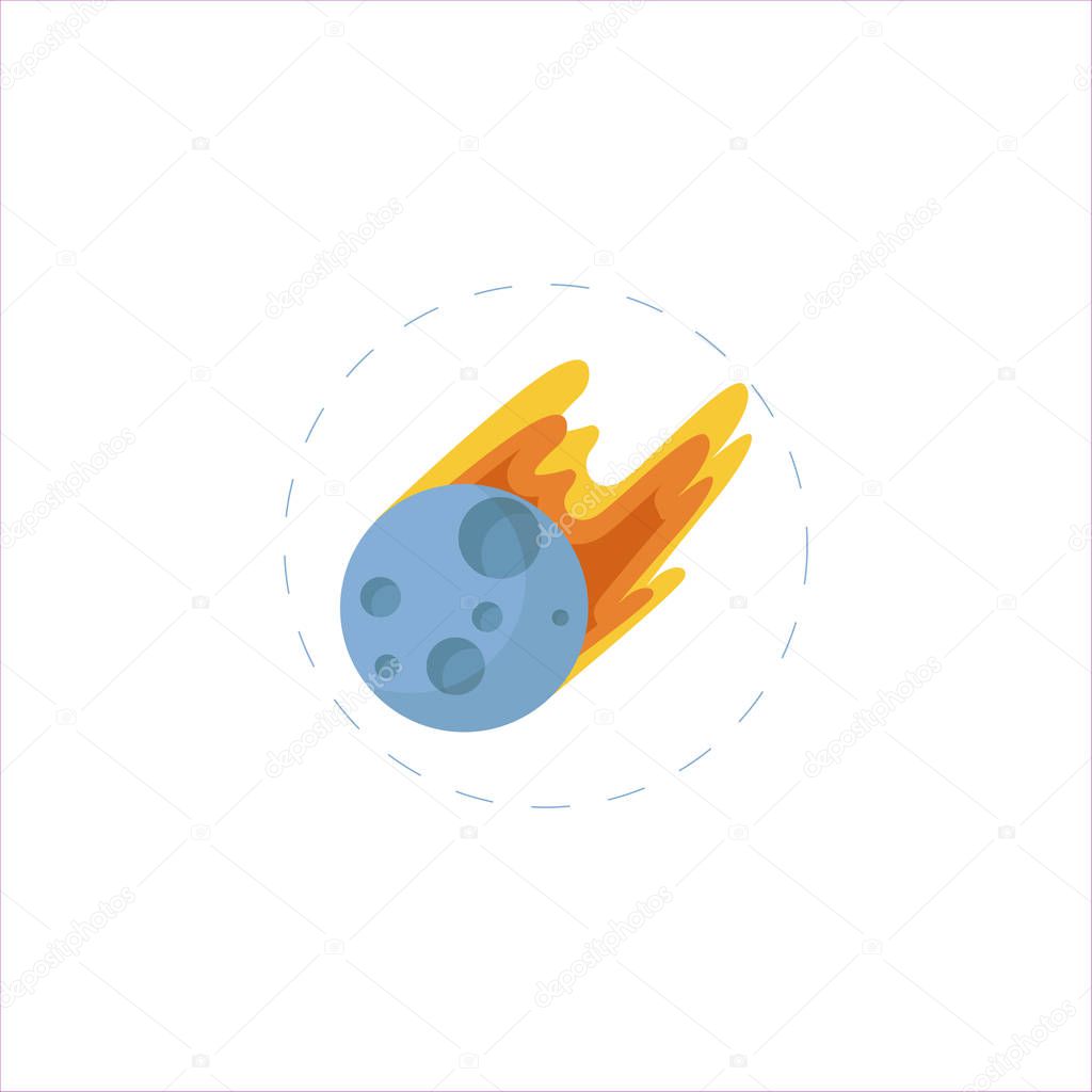 meteorite flat icon on white background