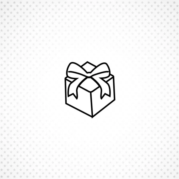 Gift box line icon on white background — Stock Vector