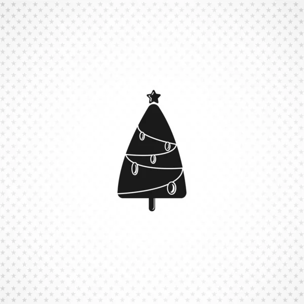 Χριστουγεννιάτικο δέντρο εικονίδιο σε λευκό φόντο — Διανυσματικό Αρχείο
