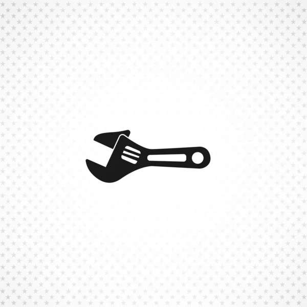 Icône de clé réglable sur fond blanc — Image vectorielle