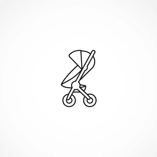 白い背景に赤ちゃんの馬車のアイコン — ストックベクタ