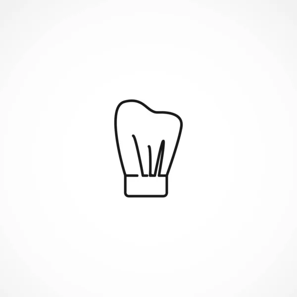 Kuchařský klobouk řádek ikona na bílém pozadí — Stockový vektor
