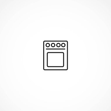 gaz sobası simgesi beyaz arkaplanda