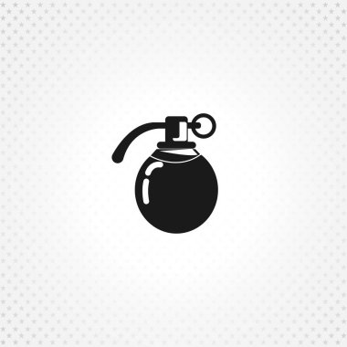 Beyaz arkaplanda el bombası simgesi