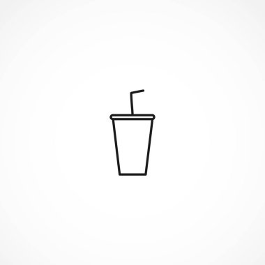 Beyaz arkaplanda tek kullanımlık soda bardağı simgesi