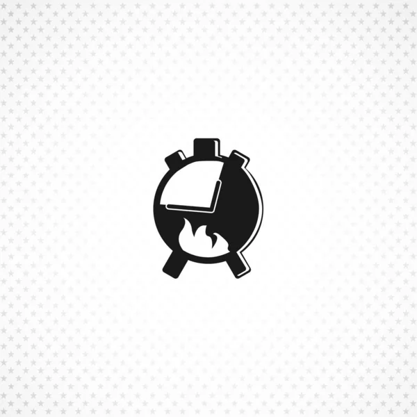 Deadline icon on white background, fire Clock icon — Stock Vector