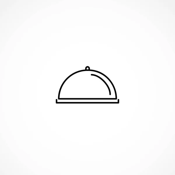 Покрытые подносом с иконкой пищевой линии на белом фоне — стоковый вектор